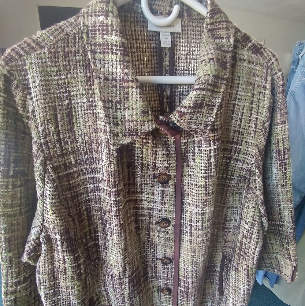 Boucle plaid jacket (sz18W)